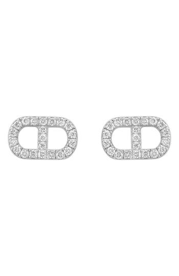 Effy Sterling Silver Diamond Earrings In White Gold