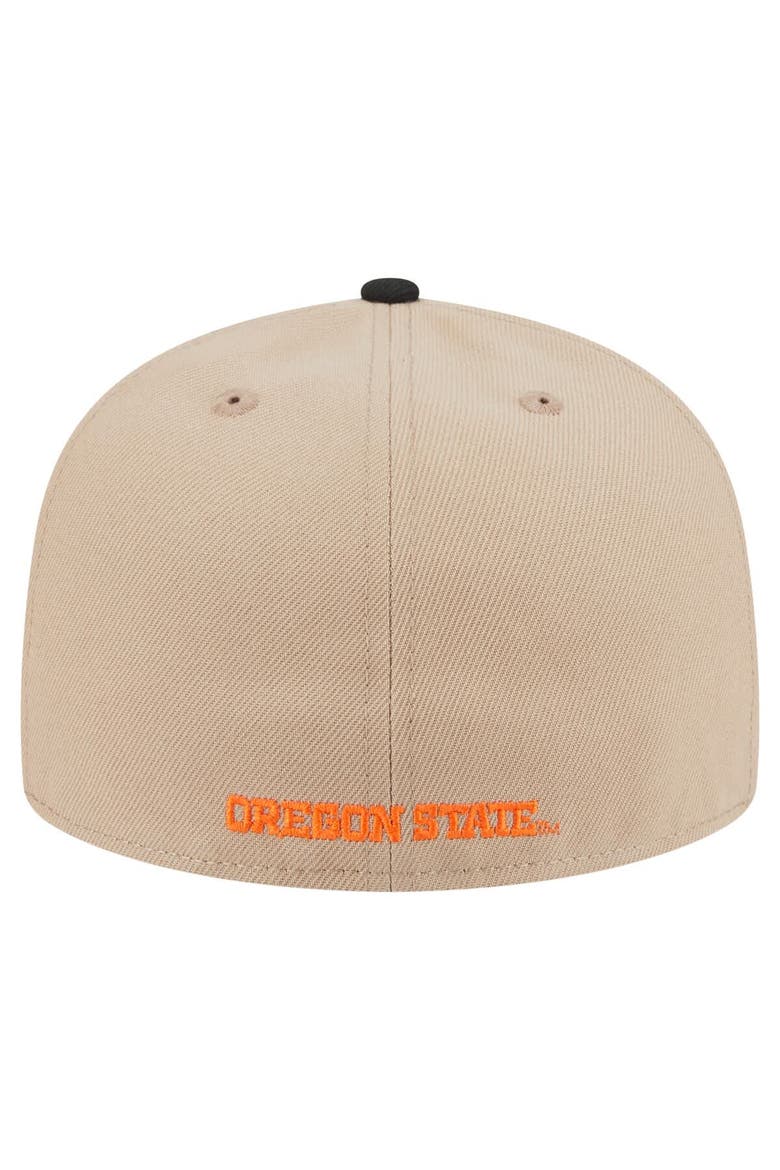 Men's New Era  Khaki Oregon State Beavers Two-Tone 59FIFTY Fitted Hat, Alternate, color, Khaki