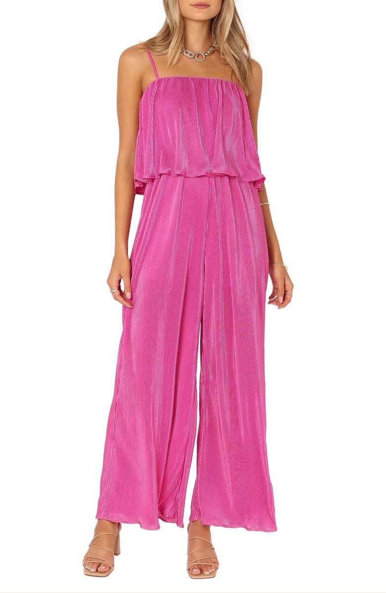 Petal & Pup Jillian Plissé Jumpsuit, Main, color, Orchid