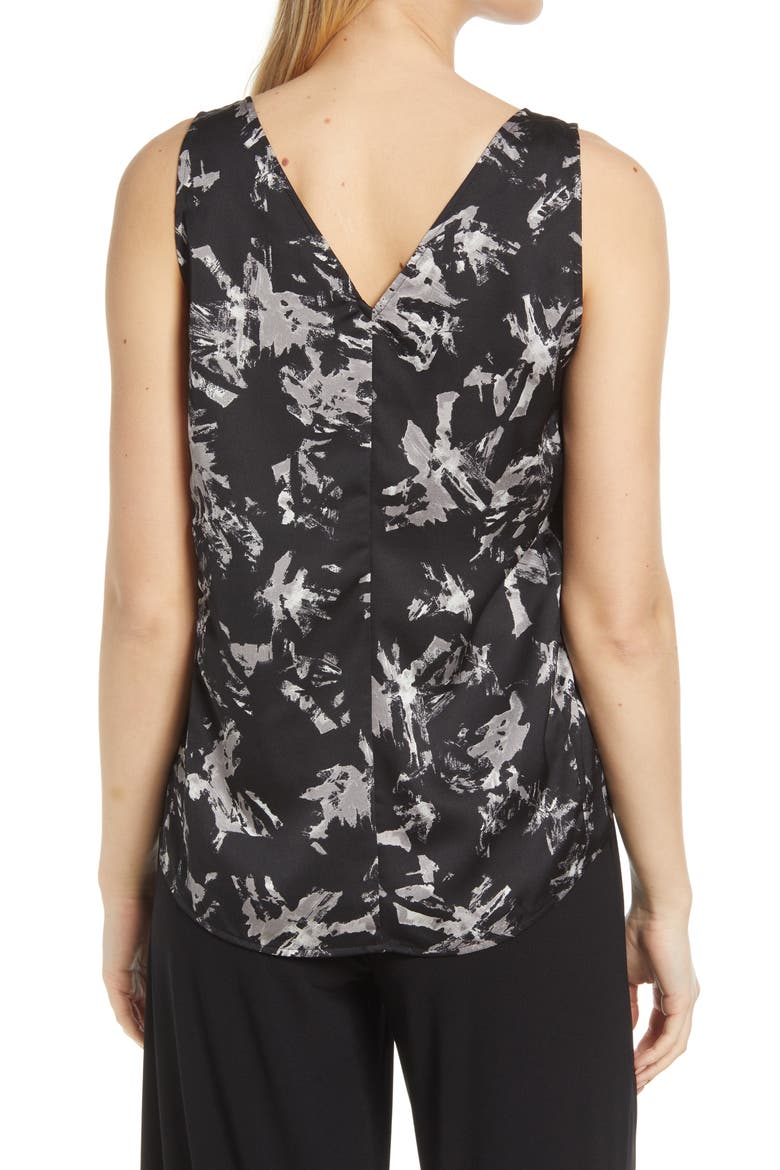 V-Neck Tank Top, Alternate, color, BLACK- SILVER WASH FOIL