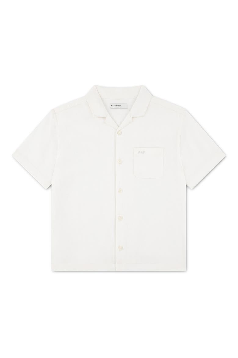 Kids' Linen Blend Camp Shirt, Main, color, BRIGHT WHITE