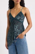 BDG Urban Outfitters Estelle Burnout Asymmetrical Hem Camisole
