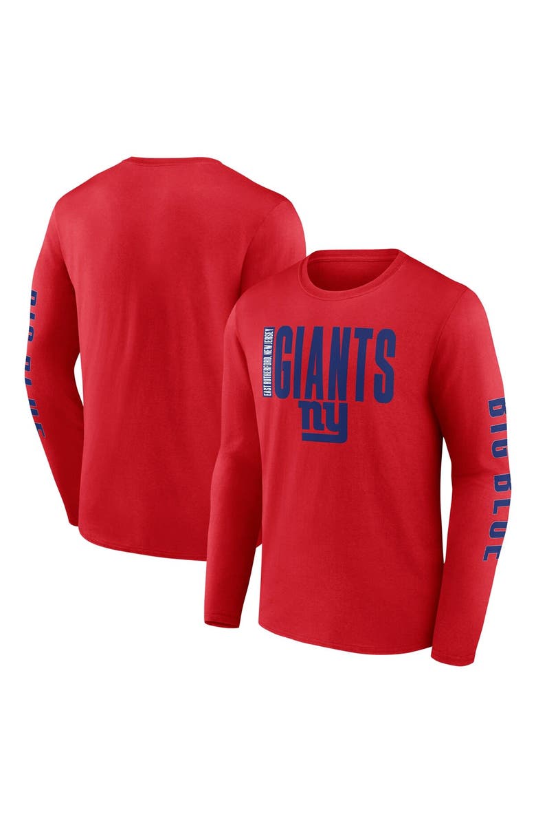 FANATICS Men's Fanatics Red New York Giants Vision Long Sleeve T-Shirt, Alternate, color, 