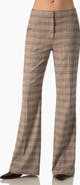 IVONNE Houndstooth Check Mid-rise Bootcut Trousers