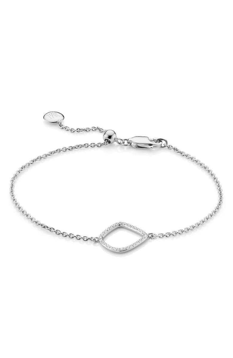 Monica Vinader Riva Kite Adjustable Diamond Bracelet, Main, color,