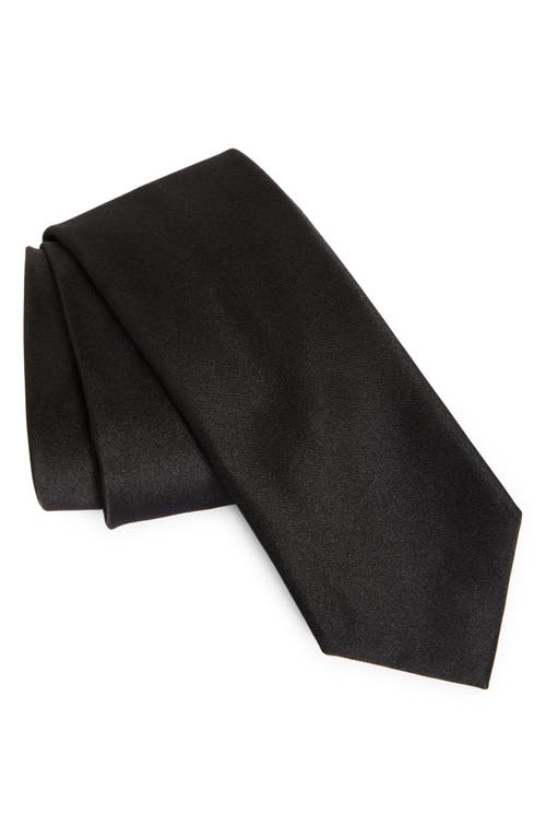 ZEGNA TIES Solid Silk Tie in Black 