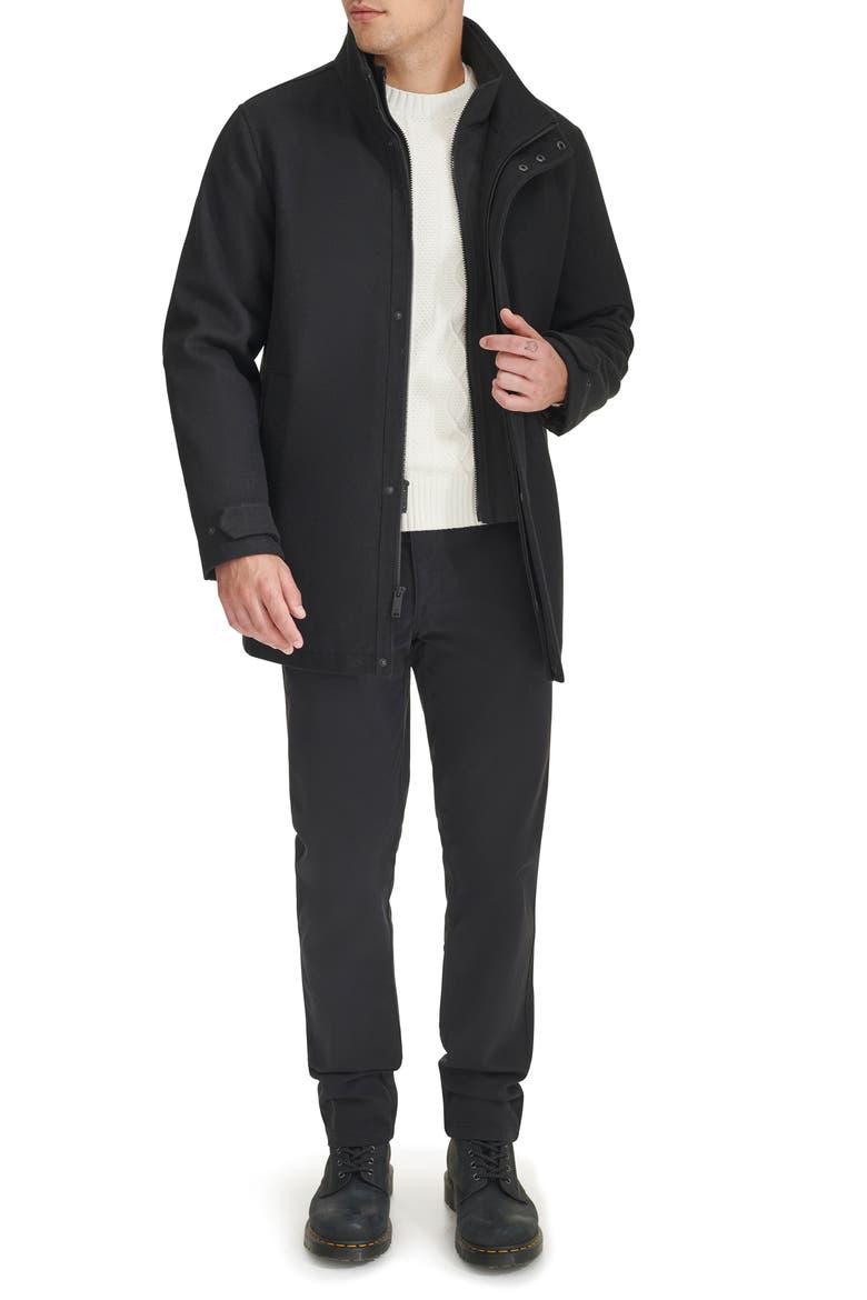 Walking Coat with Bib, Alternate, color, BLACK