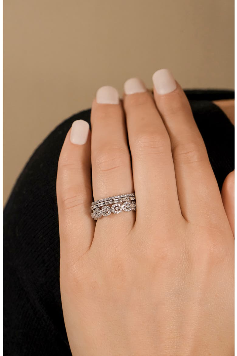 Melody Set of 3 Sterling Silver Cubic Zirconia Stackable Rings, Alternate, color, SILVER