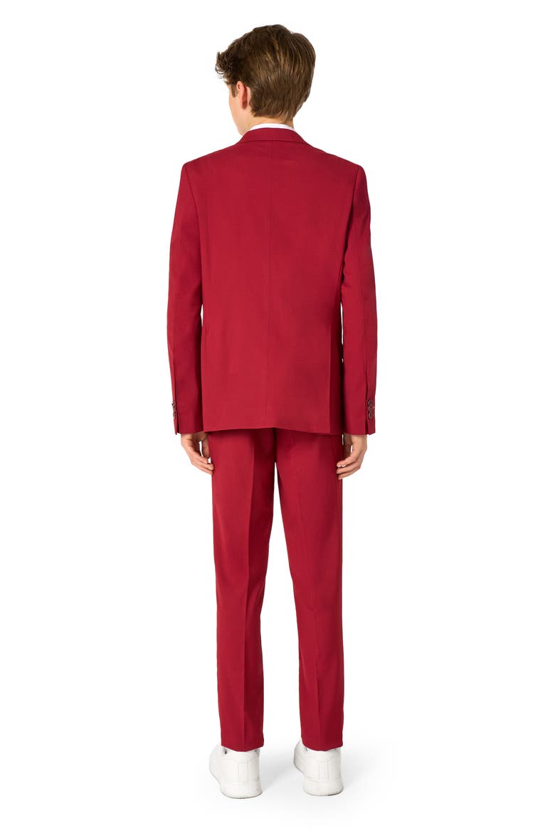 Kids' Daily Bright Burgundy Stretch Suit, Alternate, color, RED