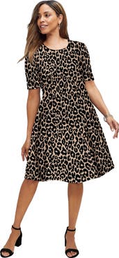 Jessica London Stretch Ponte Flare Dress