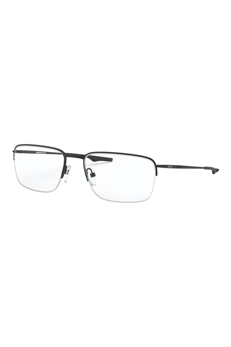Wingback SQ 54mm Semirimless Rectangular Optical Glasses, Alternate, color, BLACK