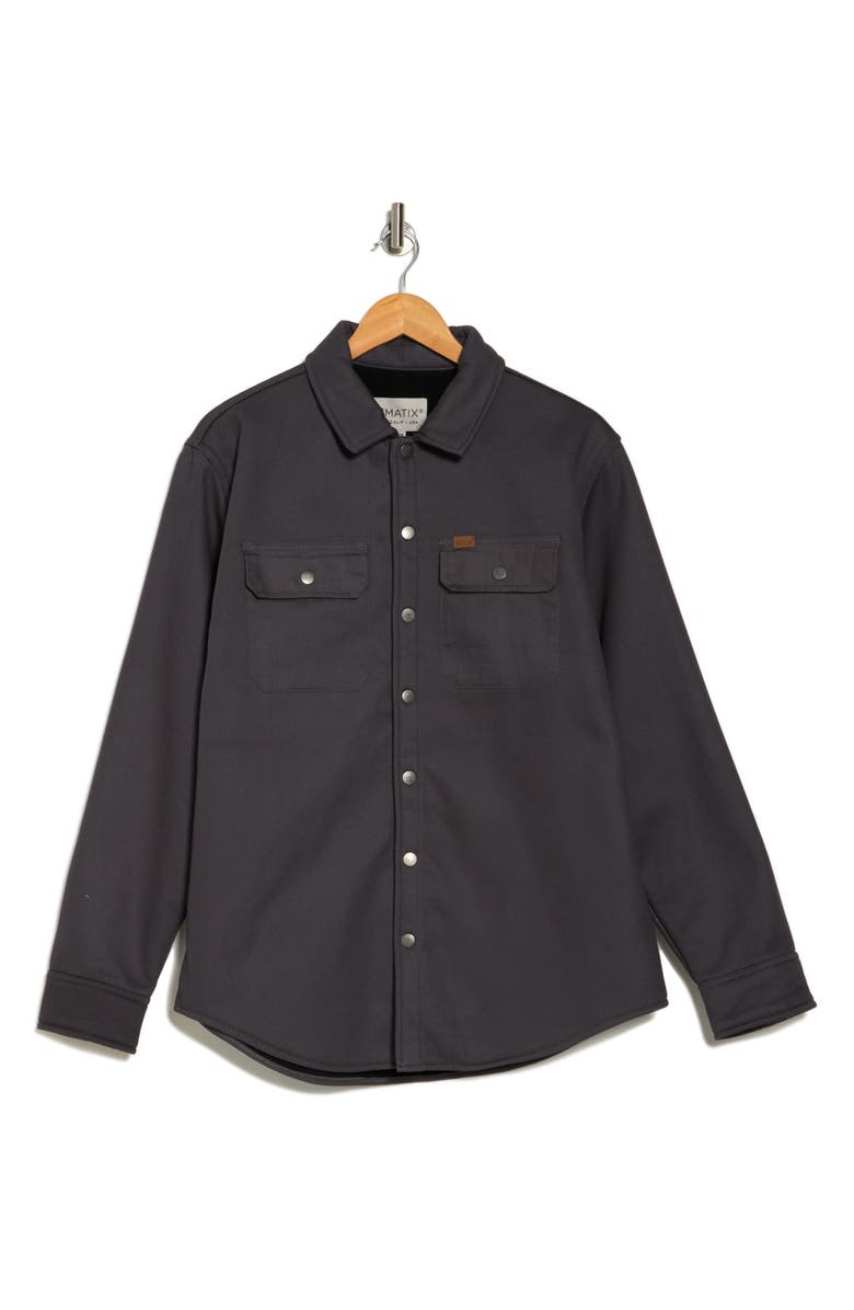 MATIX Faux Shearling Lined Cotton Twill Shirt Jacket, Alternate, color,