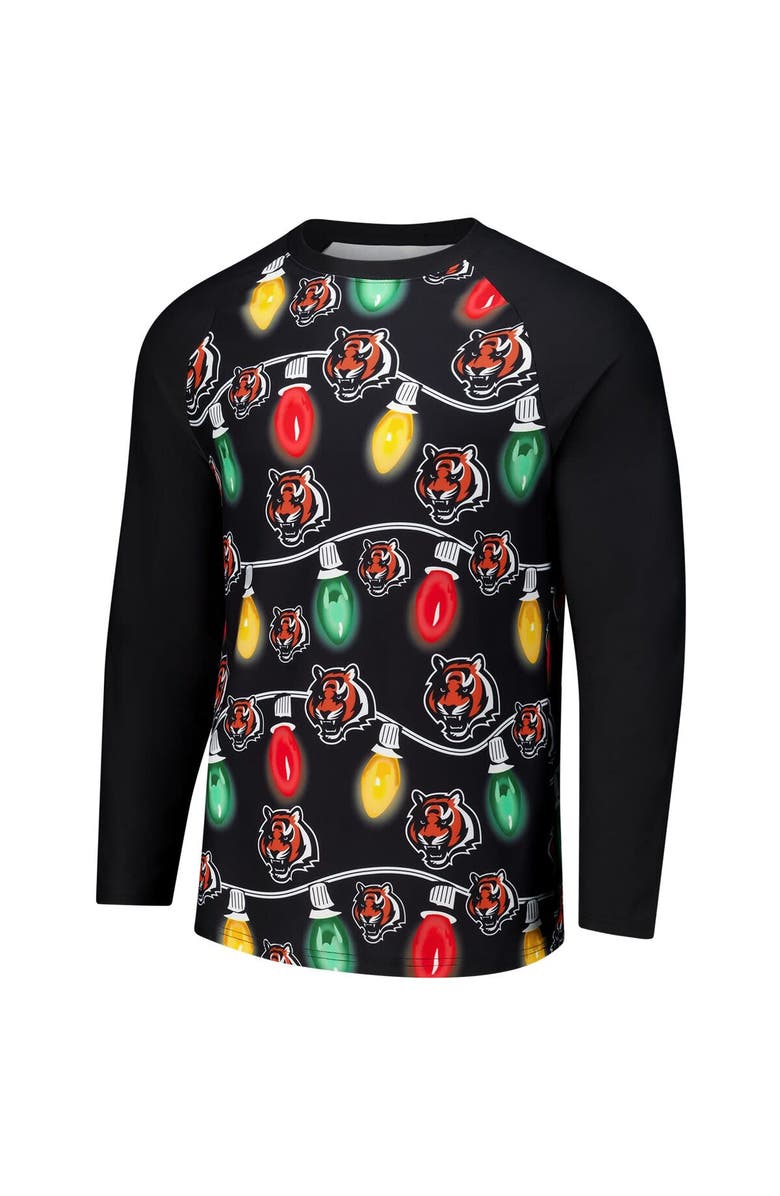 CONCEPTS SPORT Men's Concepts Sport  Black Cincinnati Bengals Garland Knit Raglan Long Sleeve T-Shirt and Pants Set, Alternate, color, Black