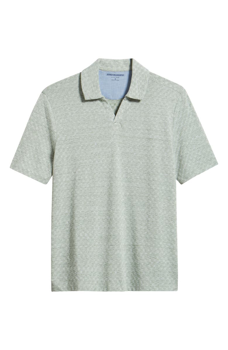 Johnston & Murphy Sedona Basketweave Knit Polo, Main, color, Sage Basketweave