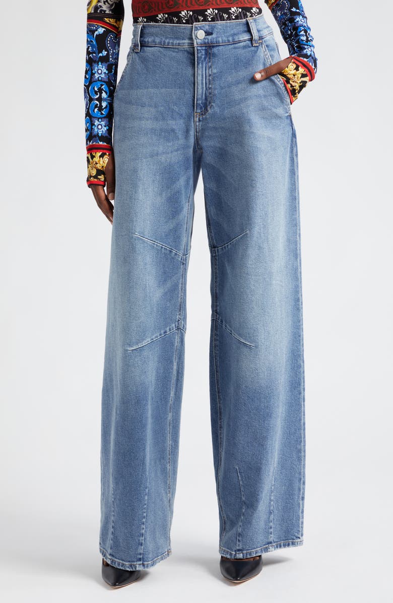 Alice + Olivia Parker Wide Leg Jeans, Main, color, 