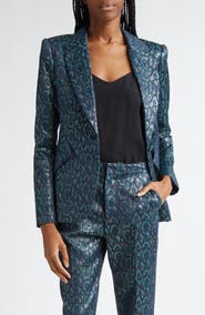 L'AGENCE Chamberlain Animal Print Blazer