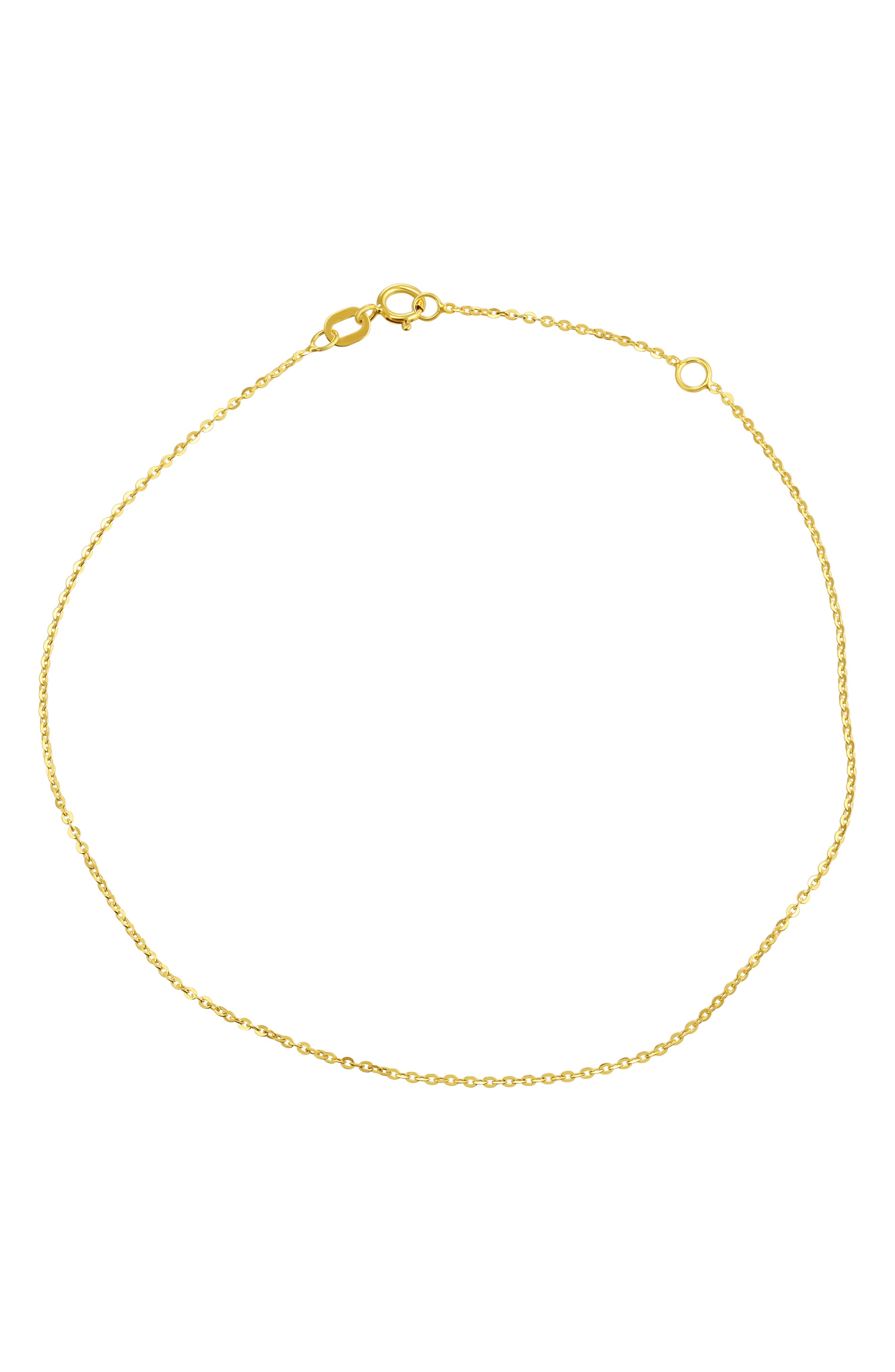 CANDELA JEWELRY 10K Gold Rolo Chain Anklet