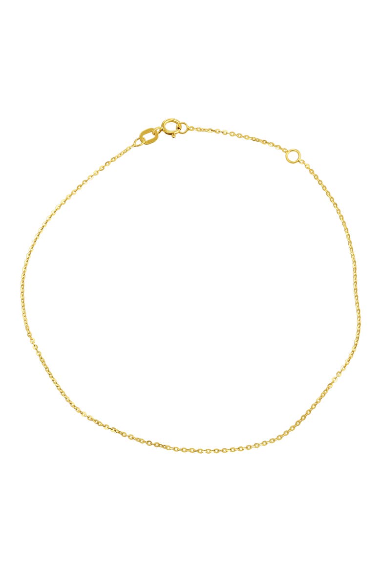 10K Gold Rolo Chain Anklet, Main, color, GOLD