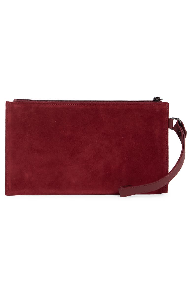 Longchamp Leather Wristlet, Alternate, color, Burgundy
