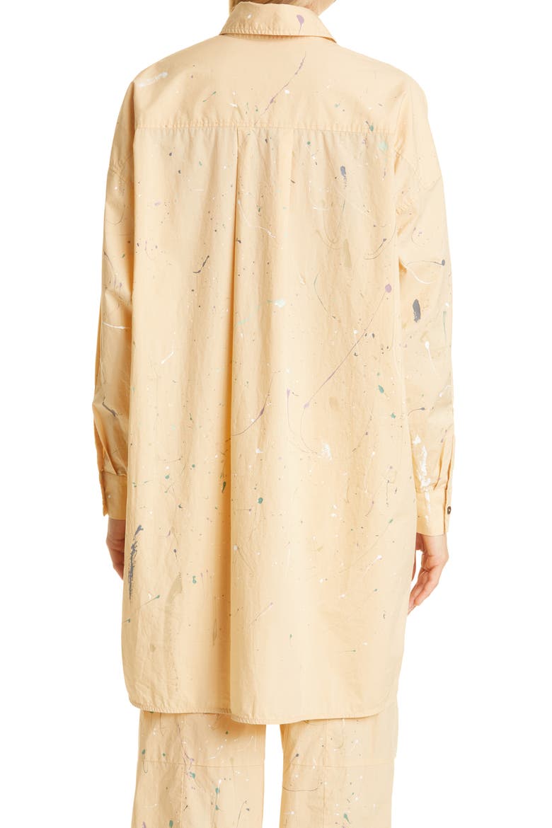 Splatter Cotton Poplin Button-Up Shirt, Alternate, color, BUTTER COMBO