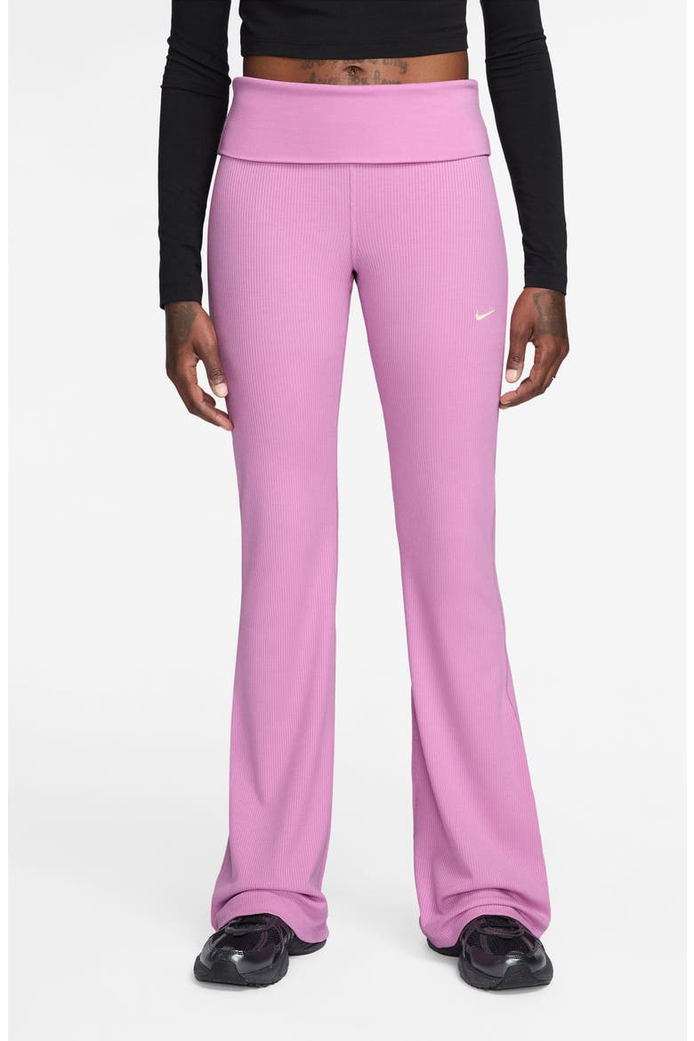 Chill Rib Knit Pants, Main, color, LIGHT MAGENTA/ SAIL