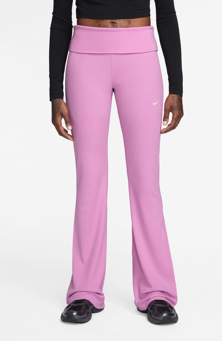 Nike Chill Rib Knit Pants, Main, color, Light Magenta/ Sail