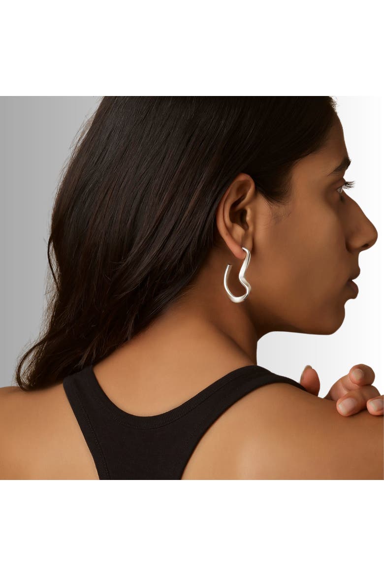 Sahab Hoop Earrings, Alternate, color, Silver