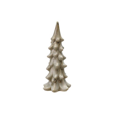 Stoneware Tree Figurine with Reactive Glaze, Light Green