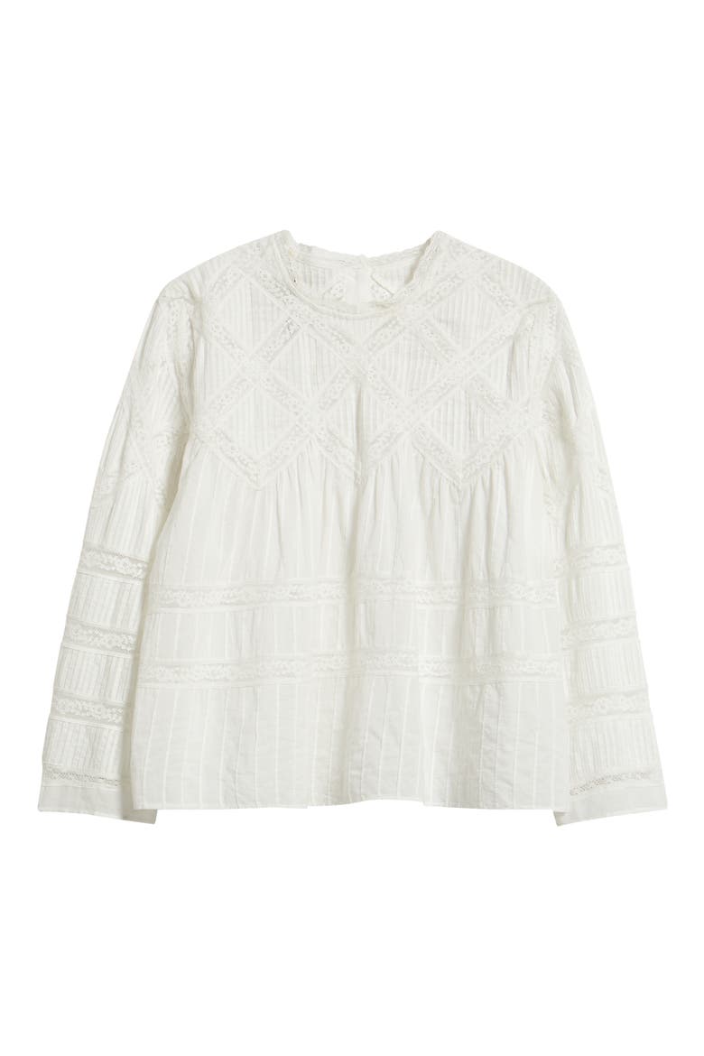 Lattice Lace Victorian Top, Alternate, color, WHITE