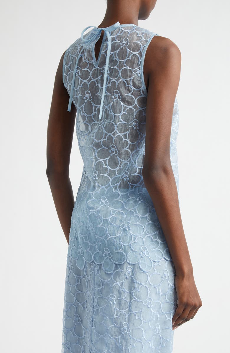 Cecilie Bahnsen Cerise Floral Embroidered Organza Top, Alternate, color, Light Blue Felicia Embroidery