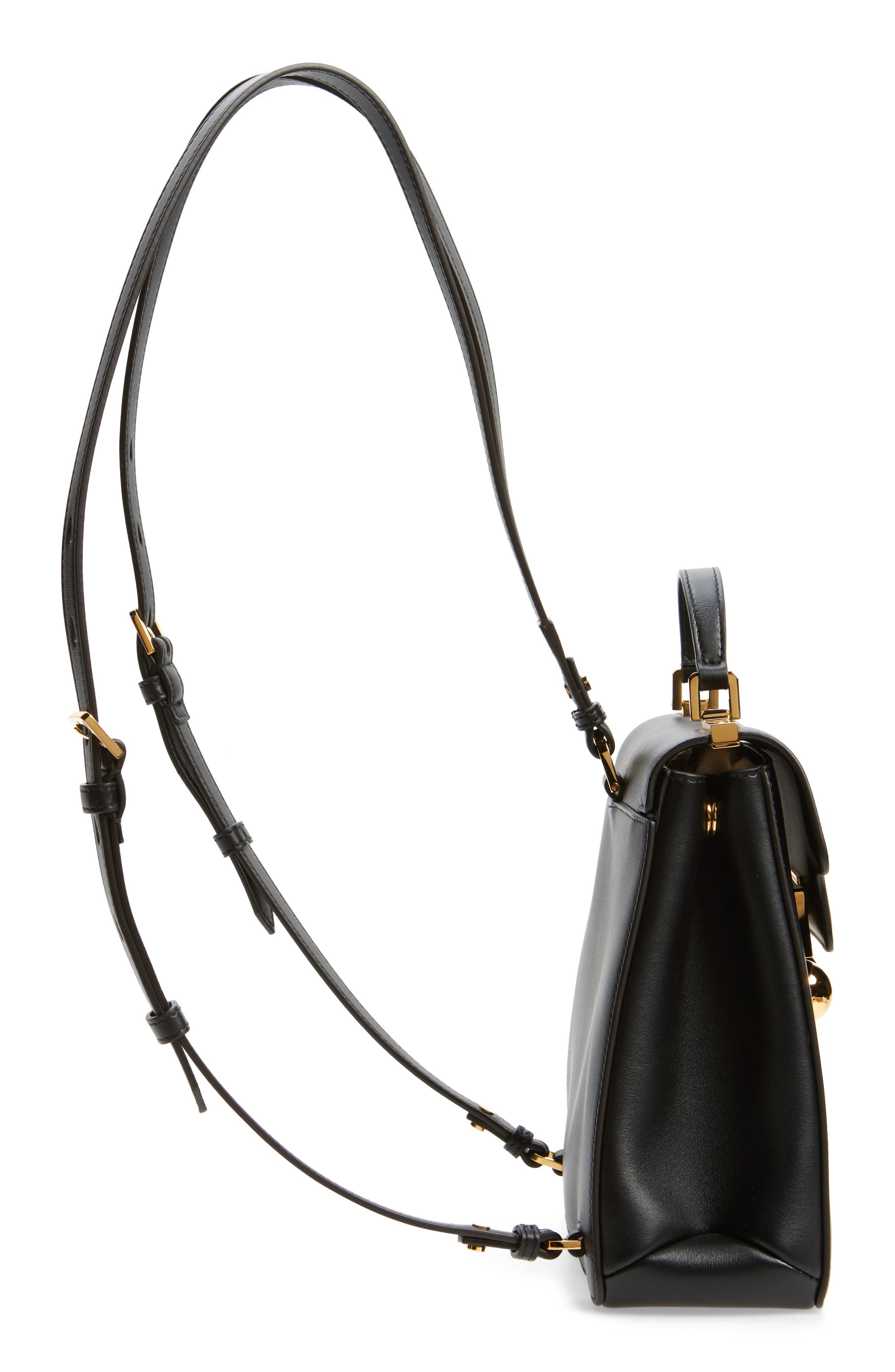 Marni Trunkaroo Leather Backpack, Alternate, color, Black