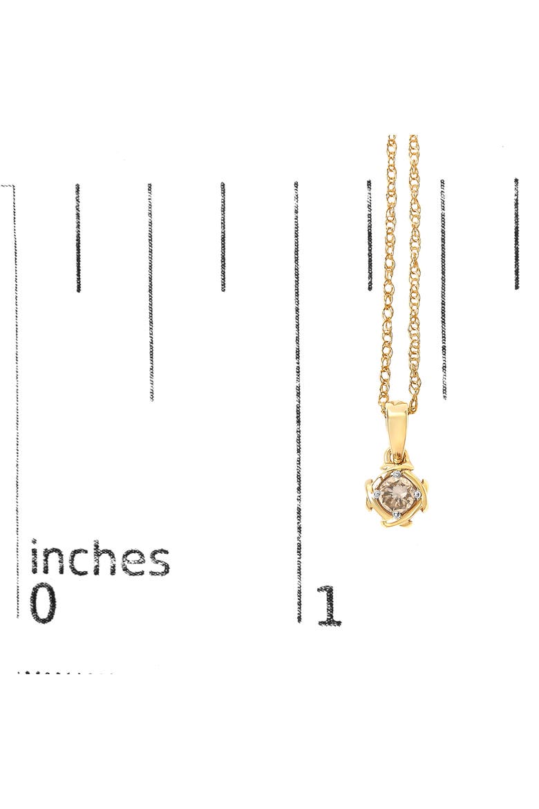 14K Yellow Gold Plated Sterling Silver 1/5 Cttw Diamond Swirl Pendant Necklace, Alternate, color, Yellow Gold over Silver