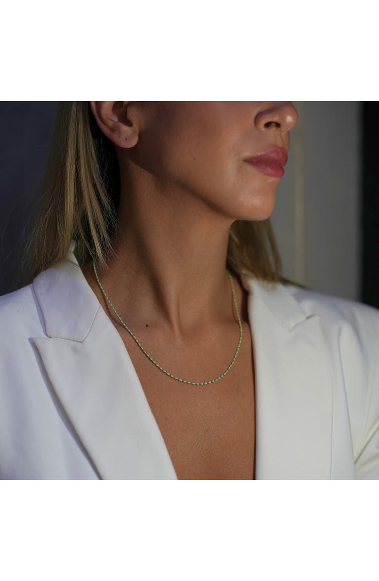 Spero London Eau de Nil Enamel Mine Beaded Colourful Necklace, Alternate, color, Gold