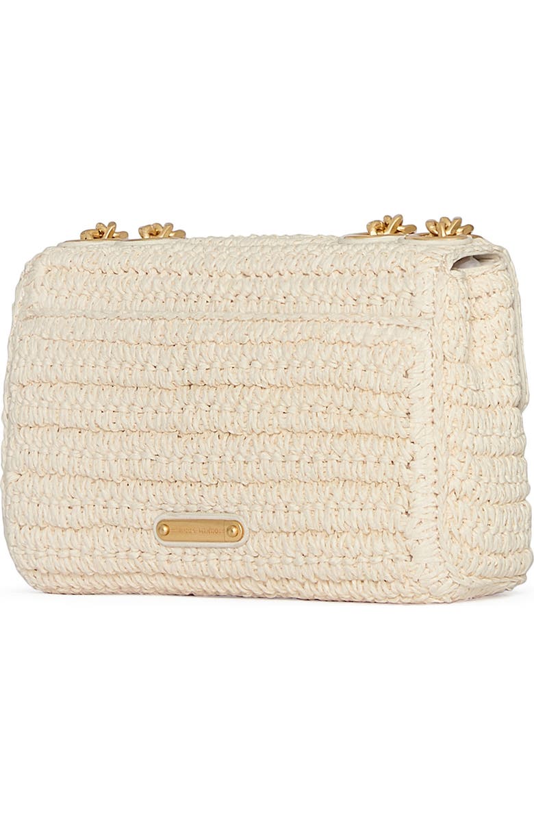 Rebecca Minkoff Small Edie Straw Crossbody Bag, Alternate, color, Porcelain