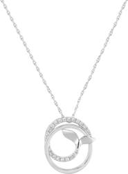 EFFY Sterling Silver Diamond Whale Tail Pendant Necklace