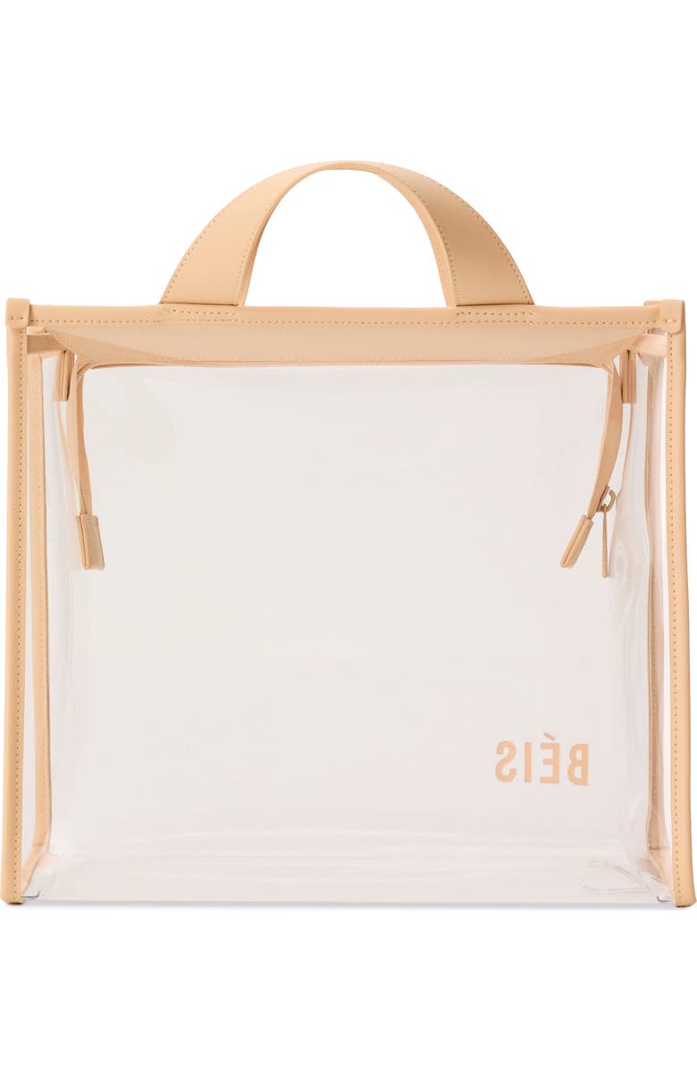 Béis The Clear Stadium Tote, Alternate, color, Beige