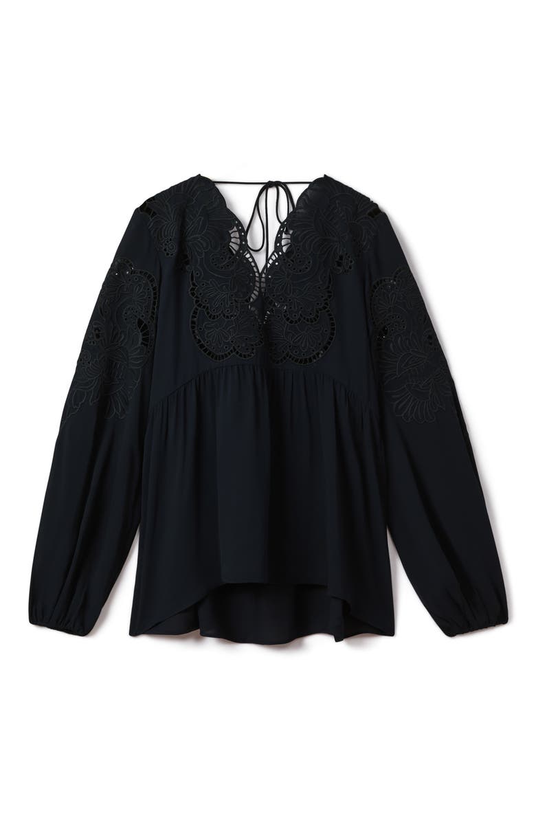 Reiss Noa Tie Back Blouson Sleeve Top, Alternate, color,