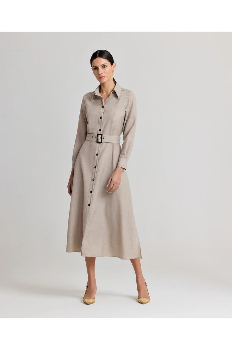 Diane Wool Shirt Dress, Alternate, color, Taupe