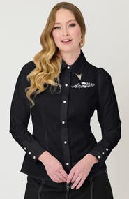 Unique Vintage 1940s Collar Tipped Blouse