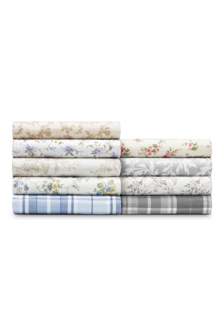 Mulholland Plaid Cotton Flannel King Sheet Set, Alternate, color, BLUE