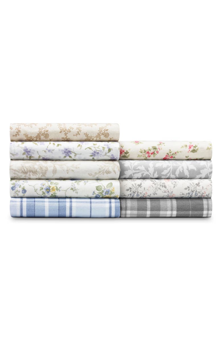 Laura Ashley Mulholland Plaid Cotton Flannel King Sheet Set, Alternate, color, Blue