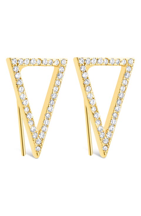 Janine Cubic Zirconia Geometric Threader Earrings