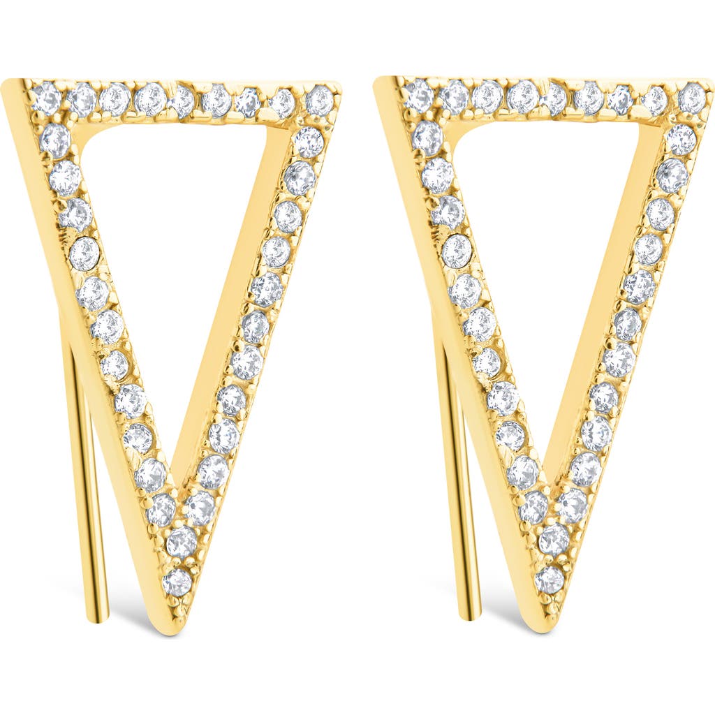 Sterling Forever Janine Cubic Zirconia Geometric Threader Earrings