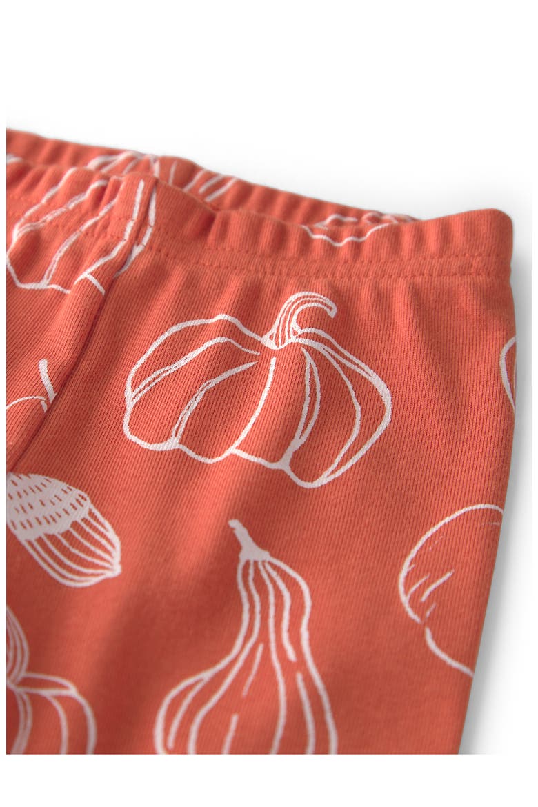 Printed Fitted Two-Piece Organic Cotton Pajamas, Alternate, color, LP ORANGE GOURDS