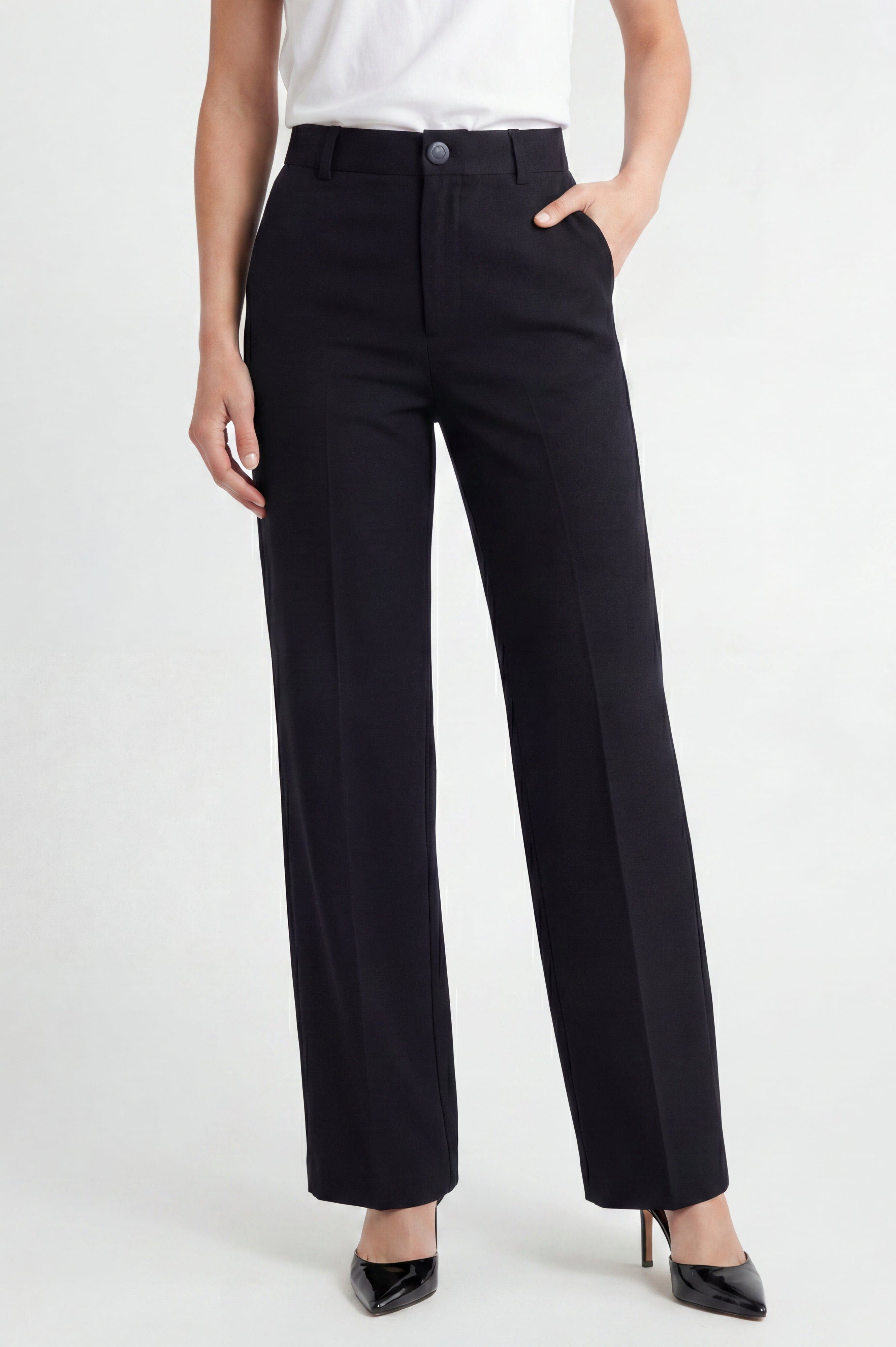 Women's Classic High Waist Wide Leg Pants - image 2