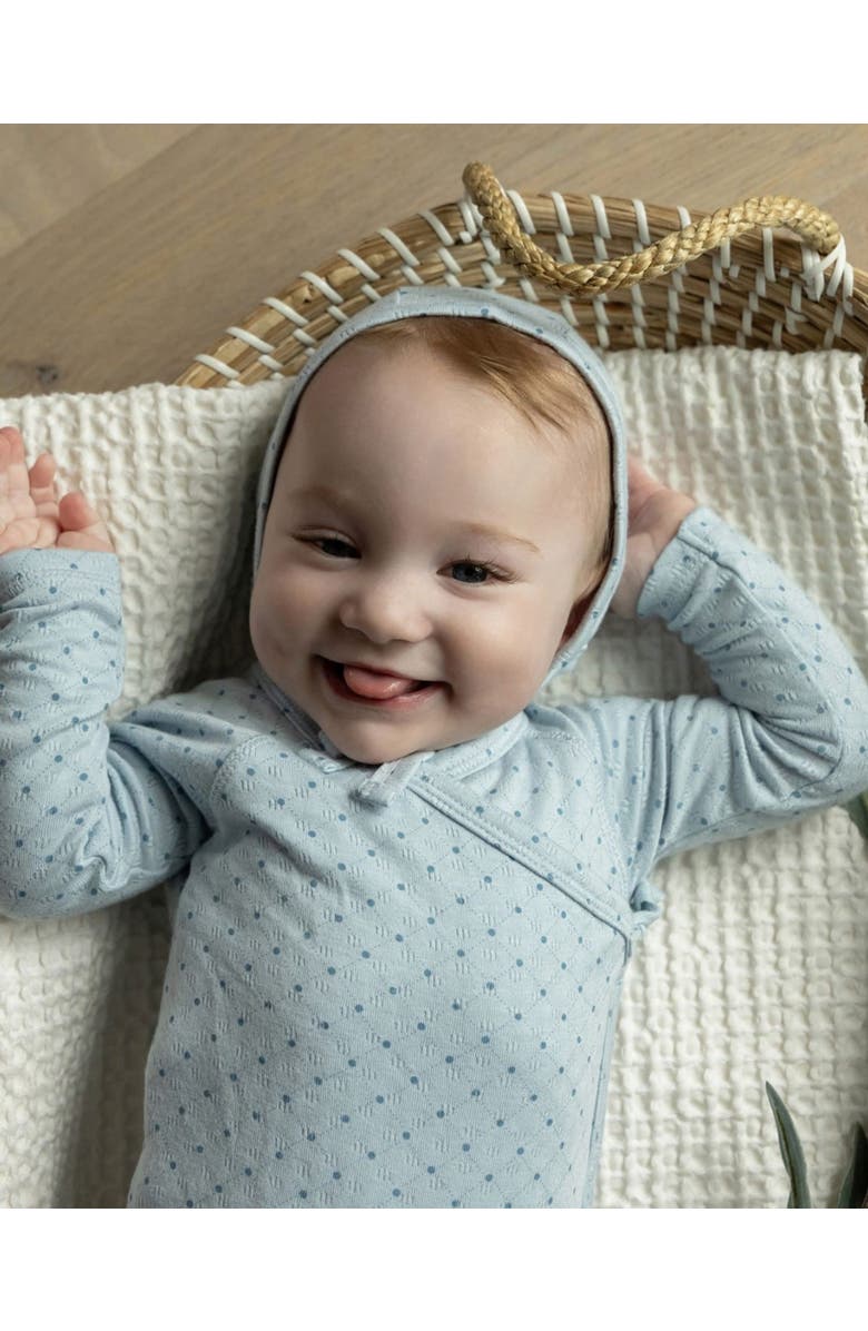 MiniMoi 3 Piece Baby Rayon Blend Pointelle Footie Set, Alternate, color, Blue