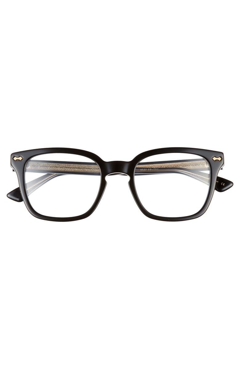 Gucci 50mm Square Optical Glasses, Alternate, color,