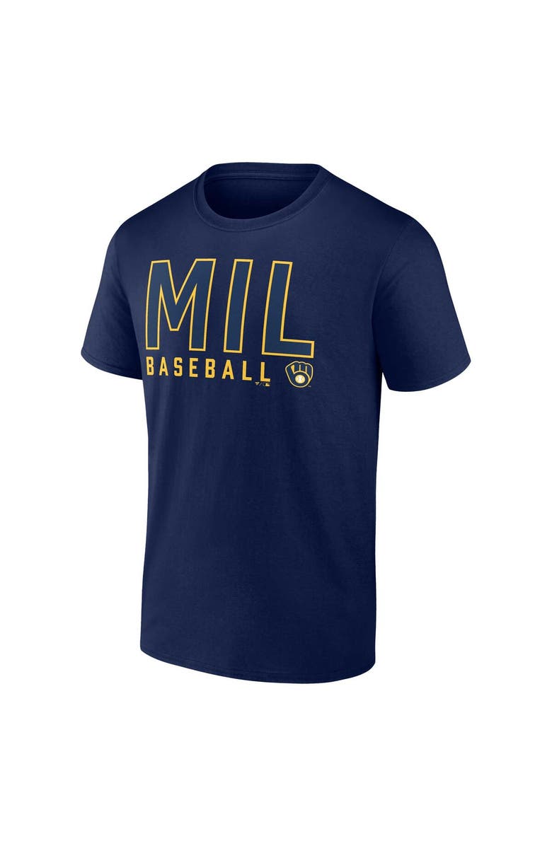 FANATICS Men's Fanatics Branded Navy/White Milwaukee Brewers Two-Pack Combo T-Shirt Set, Alternate, color, 