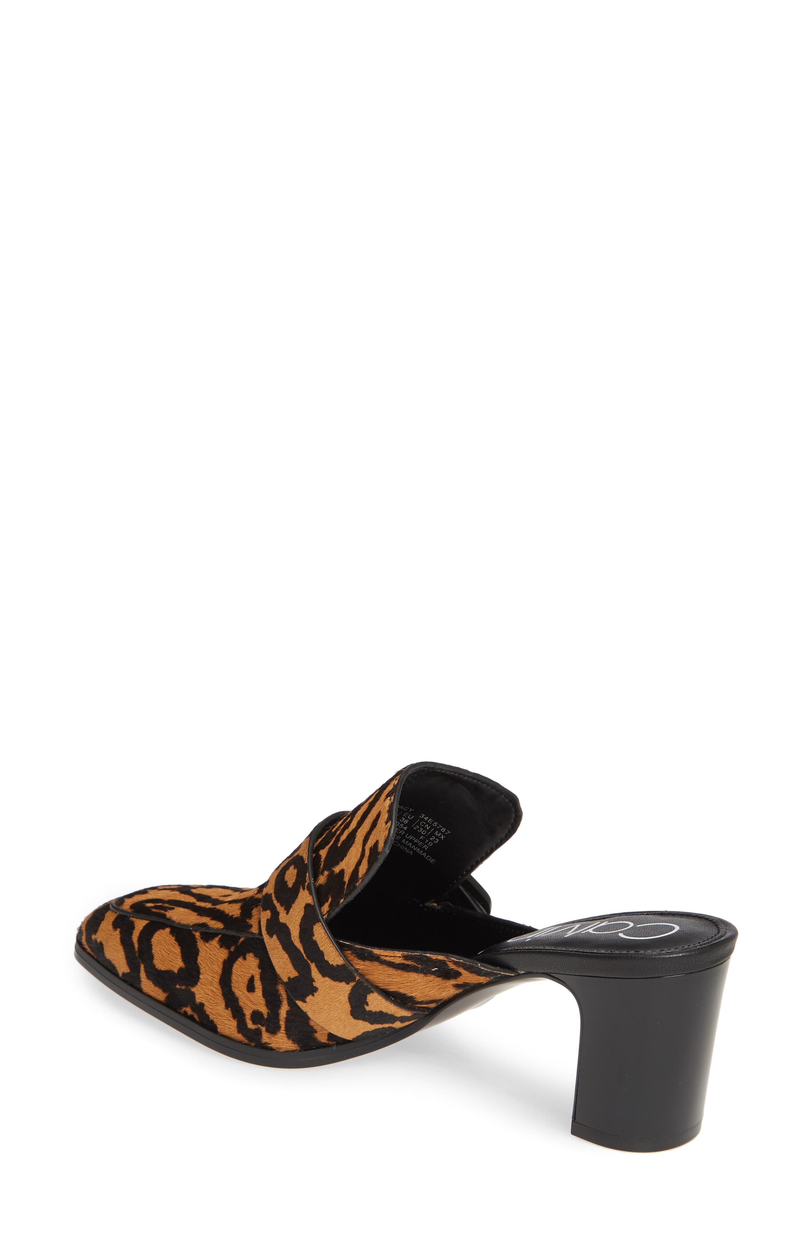 Dacy Logo Buckle Loafer Mule, Alternate, color, ANIMAL PRINT CALF HAIR