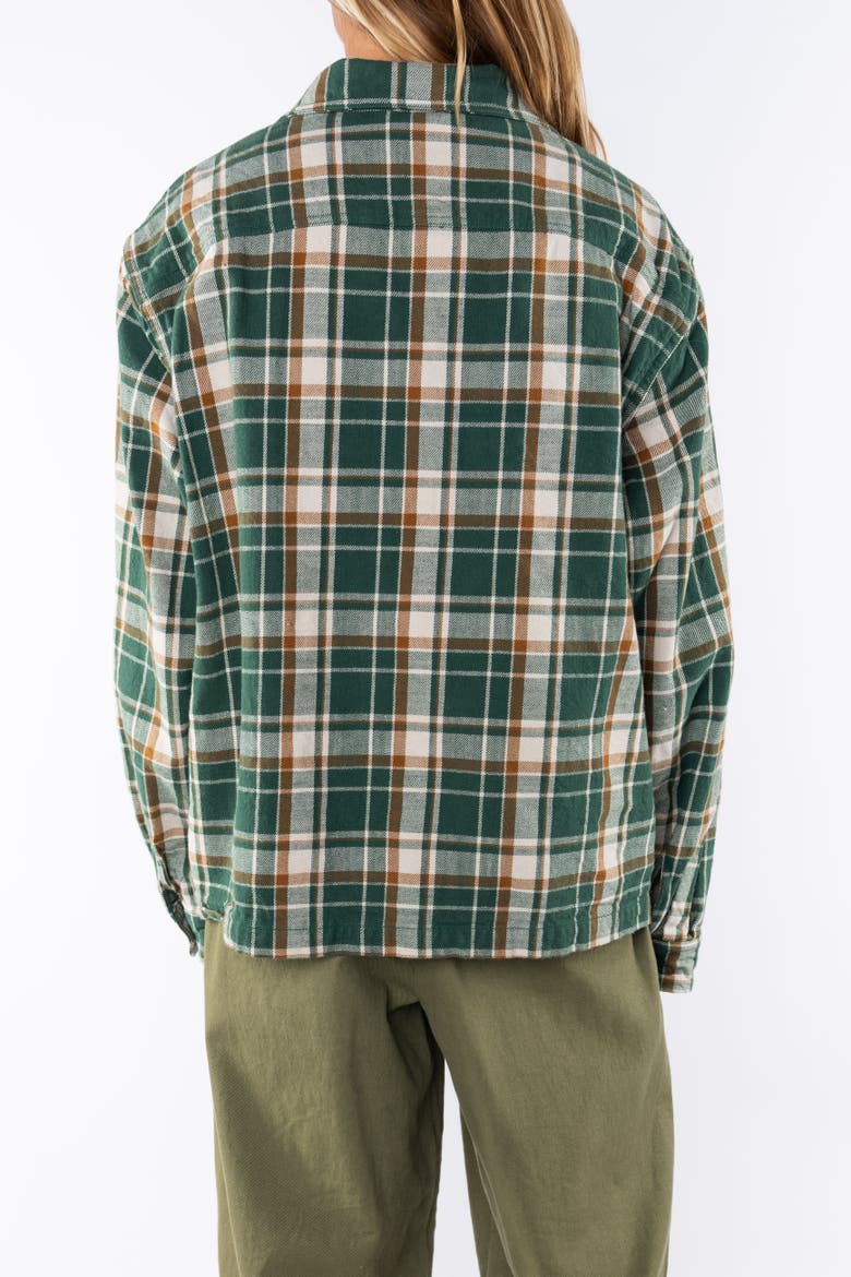 Gender Inclusive Bucky Flannel Over Shirt, Alternate, color, Green/Brown